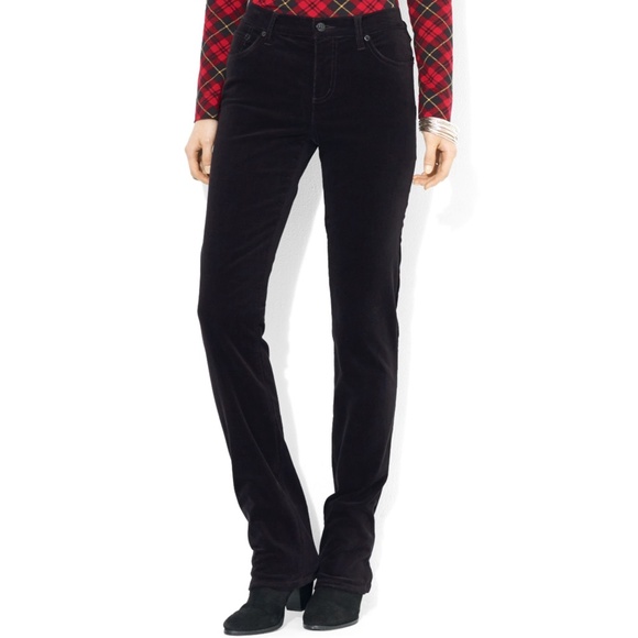 LRL Classic Straight stretch corduroy black jeans - Picture 1 of 15